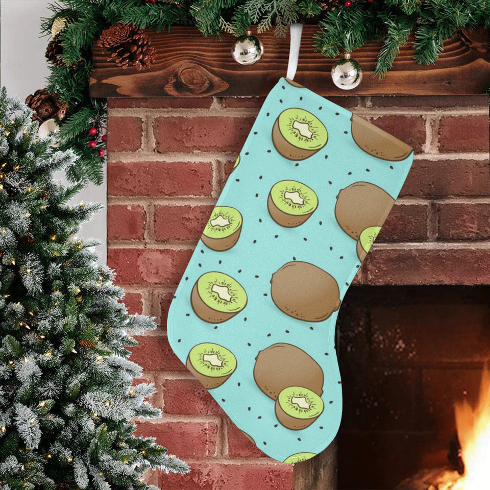 Kiwi blue background Christmas Stocking