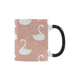 Swan flower light pink background Morphing Mug Heat Changing Mug