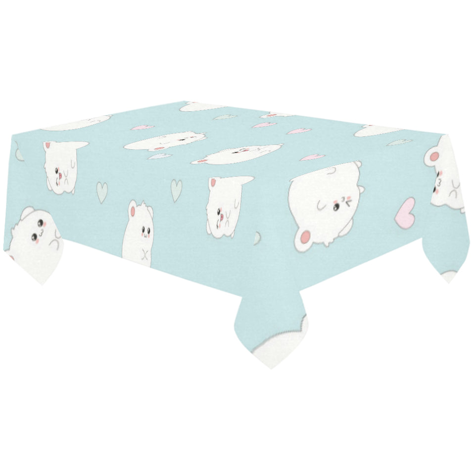 White cute hamsters heart pattern Tablecloth