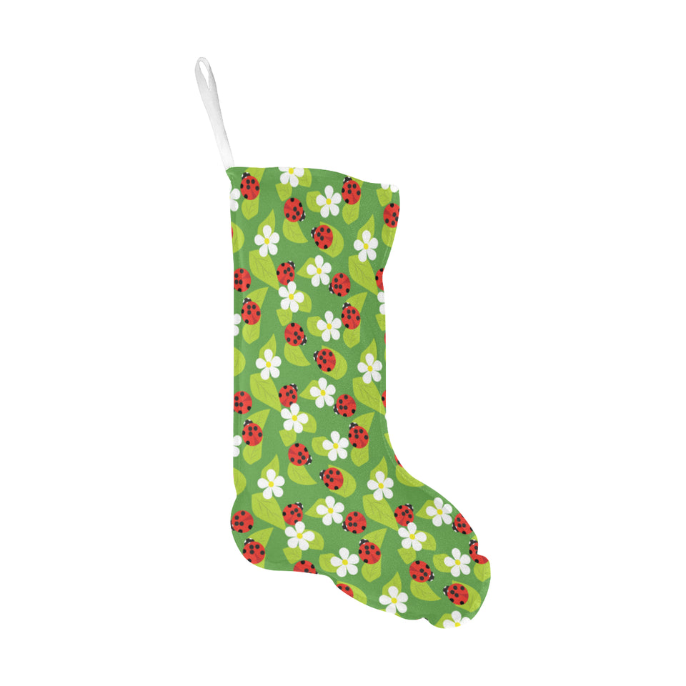 Ladybug Pattern Print Design 01 Christmas Stocking