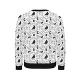 Crows floral wreath rabbit pattern Men's Crew Neck Sweatshirt