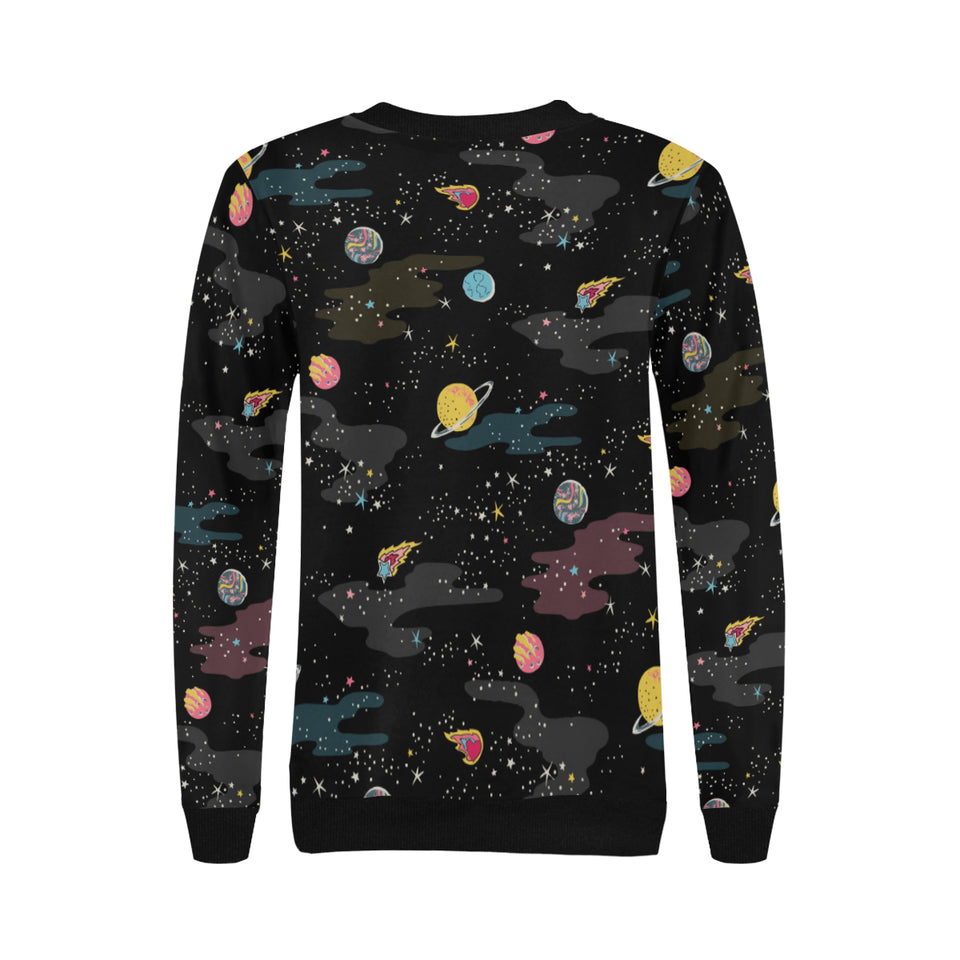 space pattern Women's Crew Neck Sweatshirt