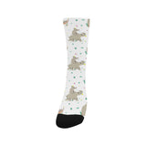 Cute Rhino pattern background Crew Socks