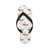 Cute dachshund bone pattern Unisex Flip Flops
