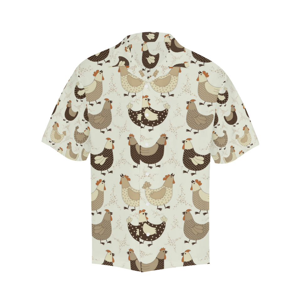 Cute rooster chicken cock Men's All Over Print Hawaiian Shirt