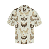 Cute rooster chicken cock Men's All Over Print Hawaiian Shirt