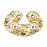 Cool Bee honeycomb leaves pattern U-Shaped Travel Neck Pillow