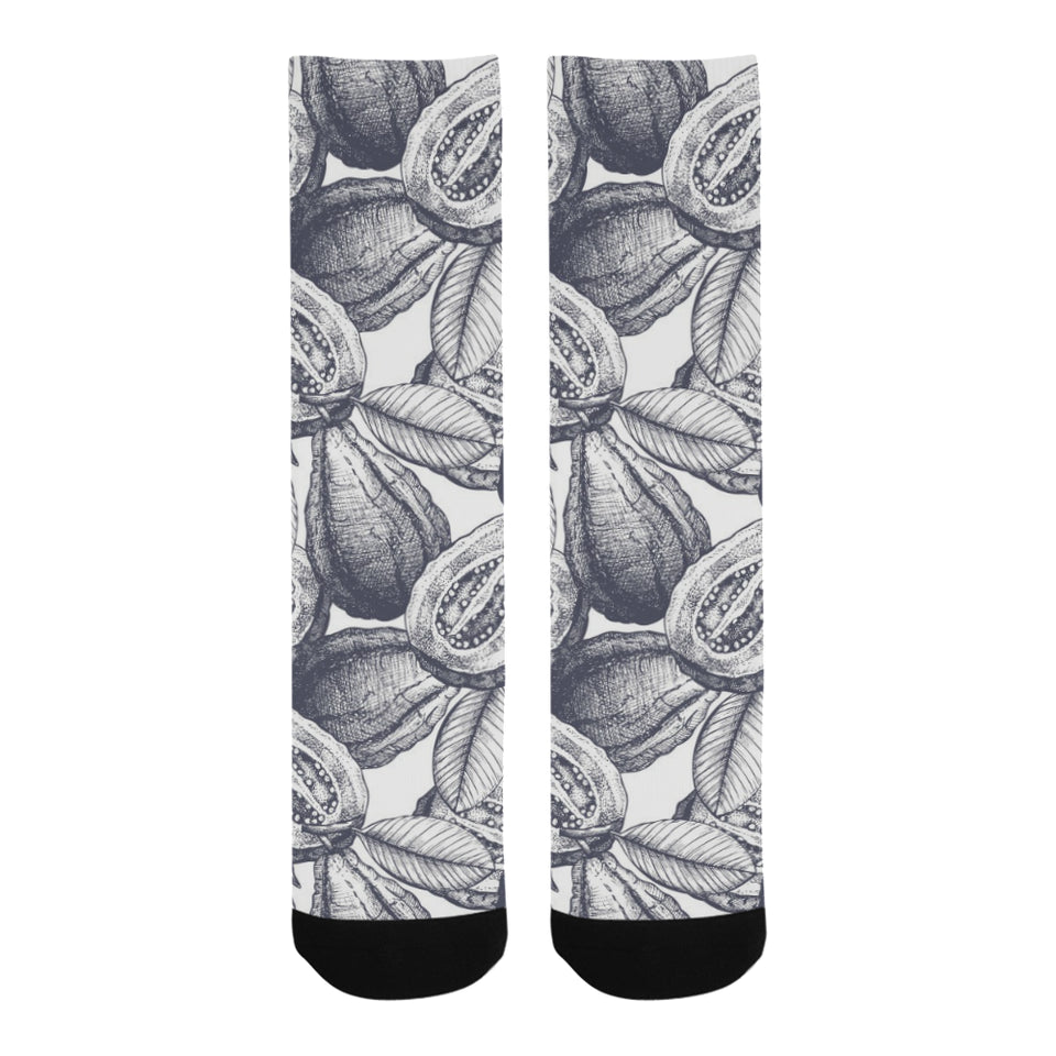 Guava tropical hand drawn pattern Crew Socks
