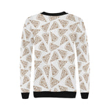 Hand drawn pizza pattern Women's Crew Neck Sweatshirt