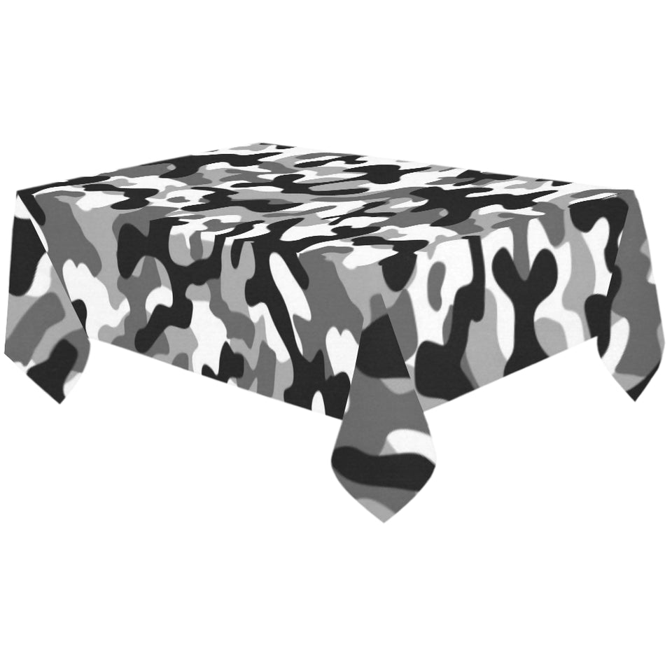Black white camouflage pattern Tablecloth