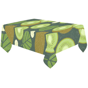 Whole sliced kiwi leave and flower Tablecloth