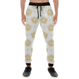 Gold Ornamental lotue waterlily symbol pattern Unisex Casual Sweatpants