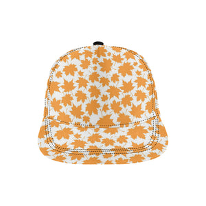 Orange Maple Leaf pattern All Over Print Snapback Cap