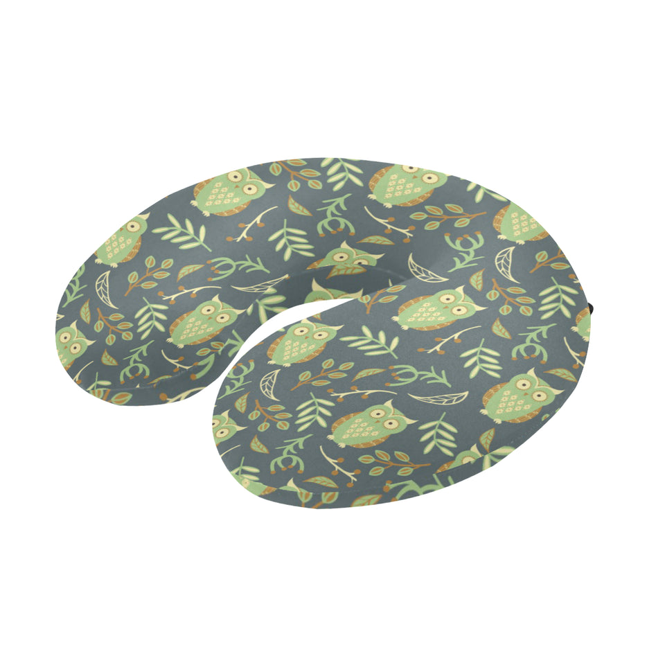 Cute owls leaves pattern U-Shaped Travel Neck Pillow
