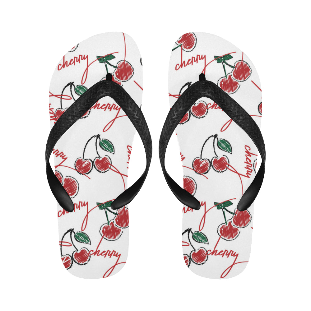 Hand drawn cherry pattern Unisex Flip Flops