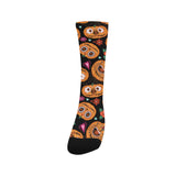 Pumpkin flowers spiderweb Halloween theme Crew Socks