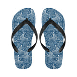 Hand drawn sailboat pattern Unisex Flip Flops