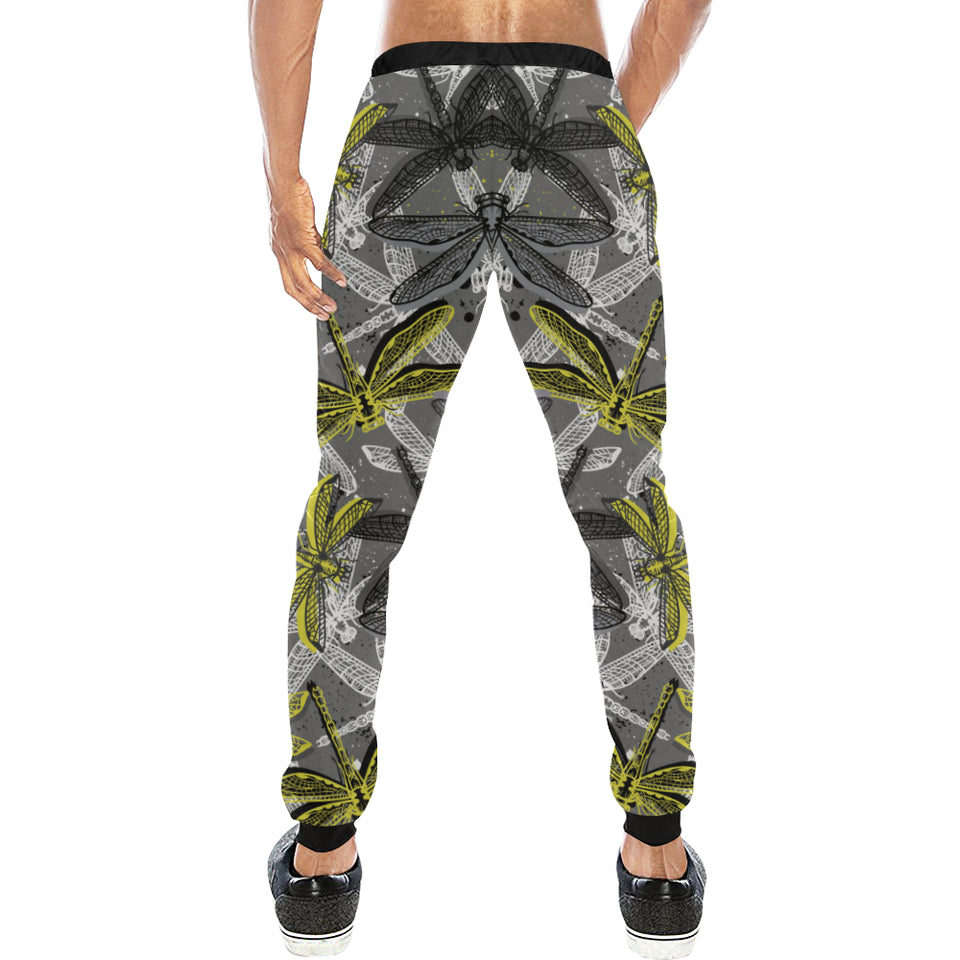 Hand drawn dragonfly pattern Unisex Casual Sweatpants