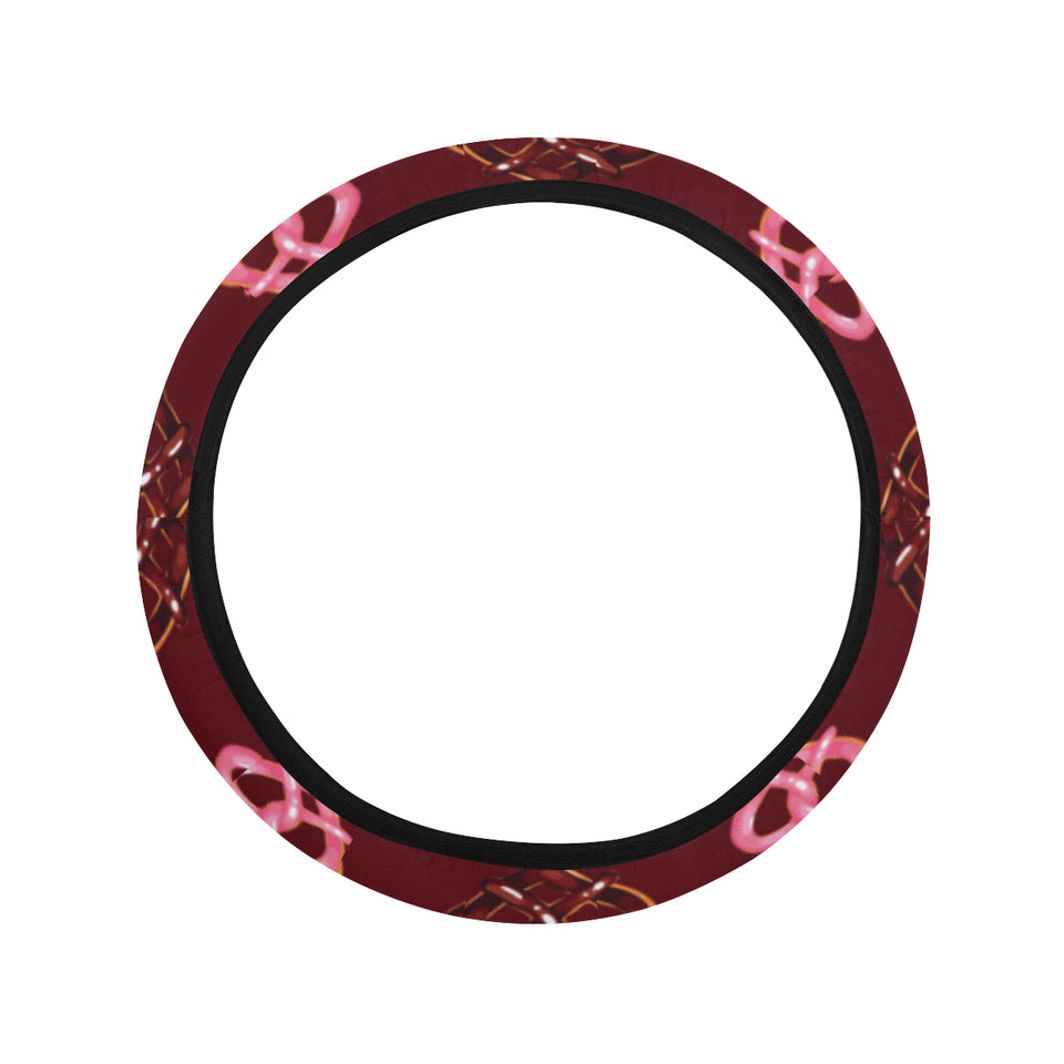 Pretzels Pattern Print Design 05 Car Steering Wheel Cover