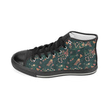 Snake forest pattern Women's High Top Canvas Shoes Black