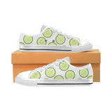 Cucumber slices pattern Men's Low Top Canvas Shoes White