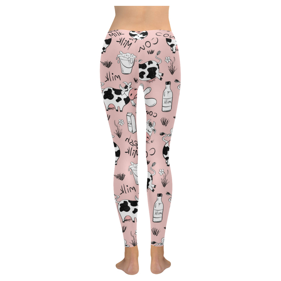 Cows milk product pink background Women's Legging Fulfilled In US