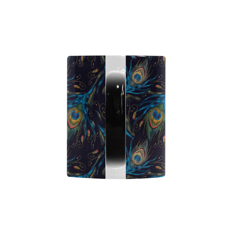 Beautiful peacock feather pattern Morphing Mug Heat Changing Mug