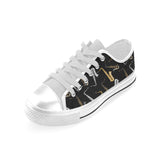 saxophone design pattern Men's Low Top Shoes White
