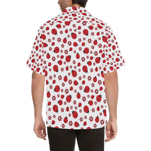 Ladybug Pattern Print Design 04 Men's All Over Print Hawaiian Shirt (Model T58)