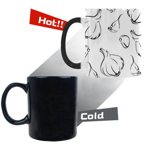 Garlic pattern black white Morphing Mug Heat Changing Mug