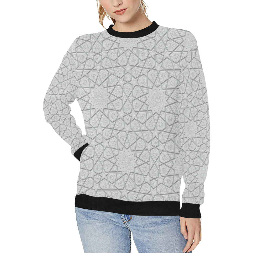 arabic star pattern Women's Crew Neck Sweatshirt