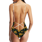 sunflower golden polygonal shapes Women's One-Piece Swimsuit