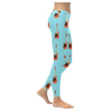 electric guitar pattern light blue background Women's Legging Fulfilled In US