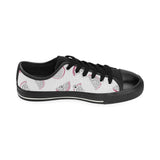 dragon fruit pattern Men's Low Top Canvas Shoes Black
