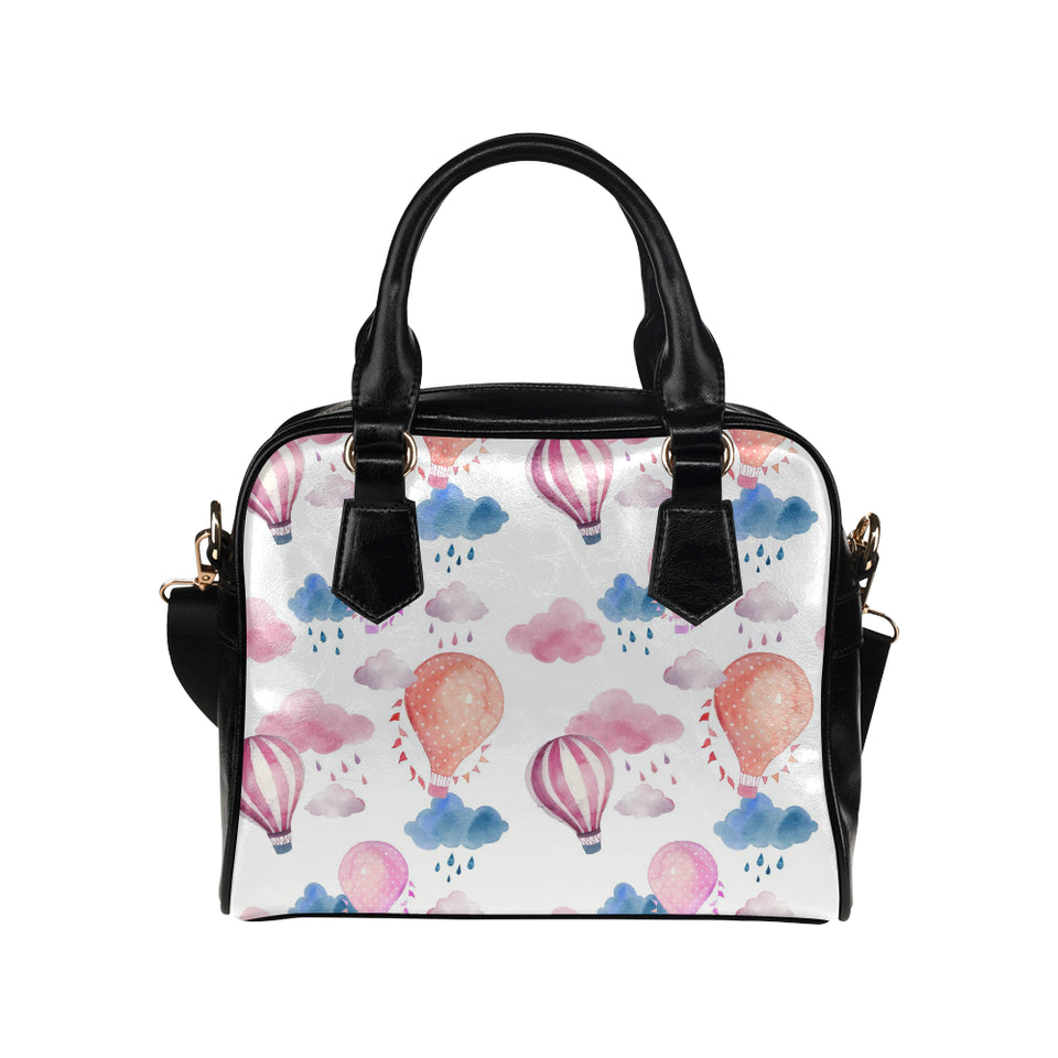 Watercolor air balloon cloud pattern Shoulder Handbag