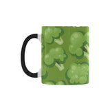 Broccoli pattern green background Morphing Mug Heat Changing Mug