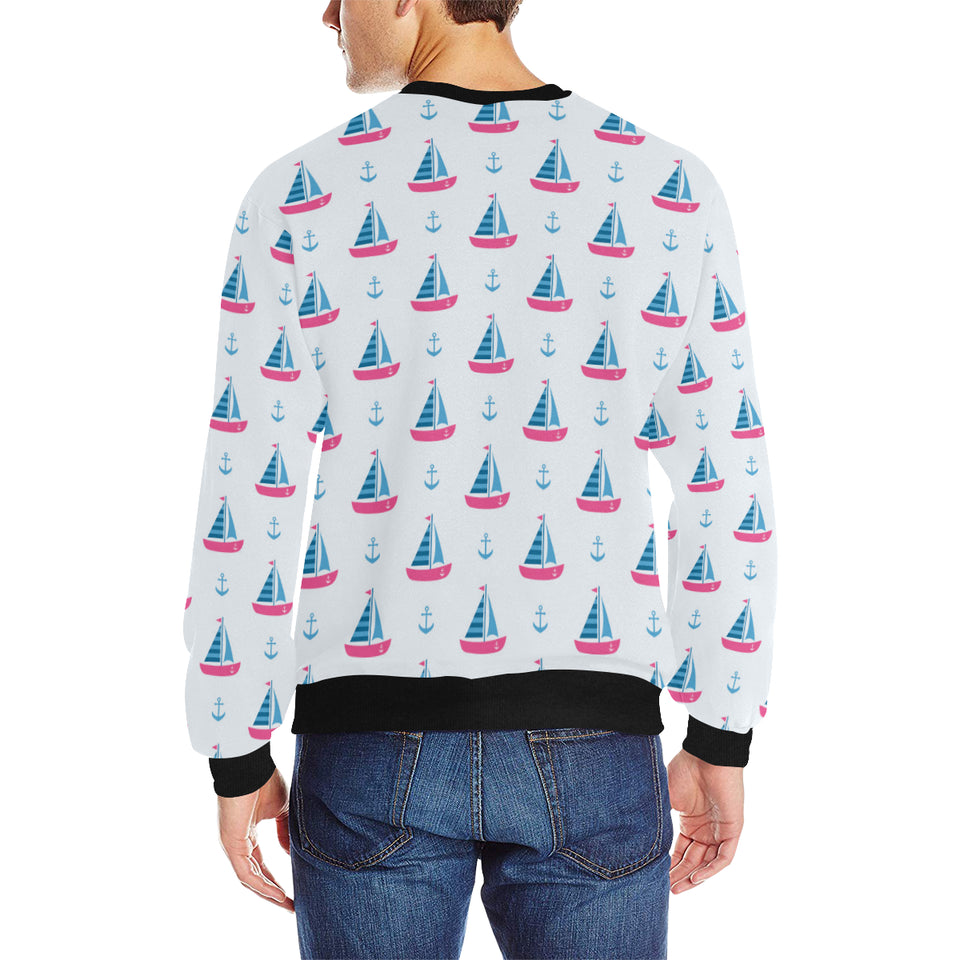 Sailboat anchor pattern Men's Crew Neck Sweatshirt