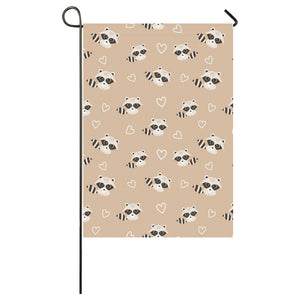 Cute raccoon heart pattern House Flag Garden Flag