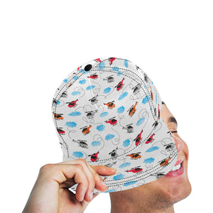 Watercolor helicopter cloud pattern All Over Print Snapback Cap