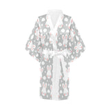 Rabbit cloud Pattern Women's Short Kimono Robe