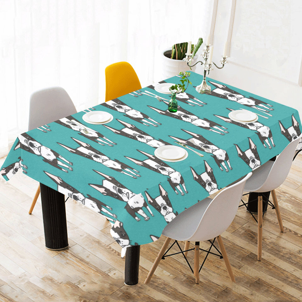 Hand drawn boston terrier dog pattern Tablecloth