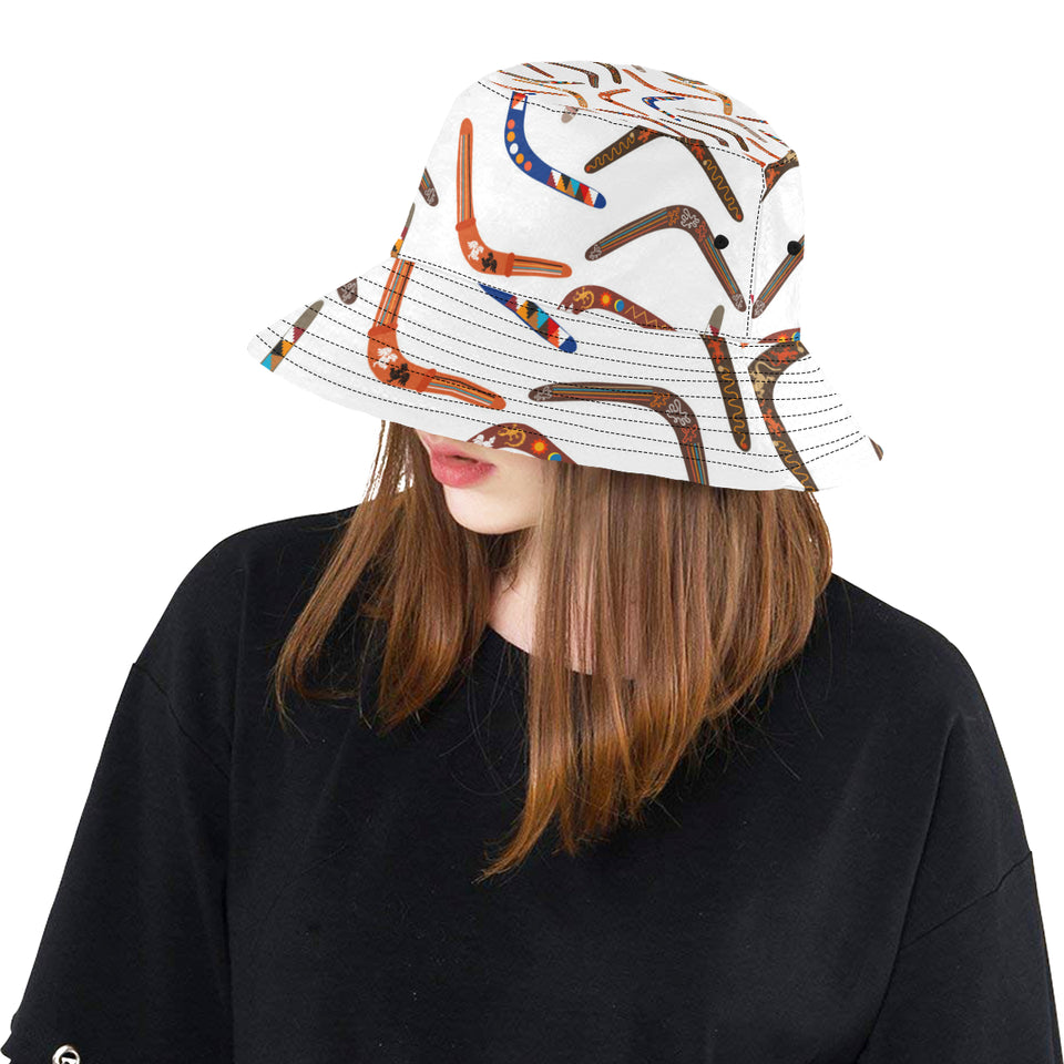 Boomerang Australian aboriginal ornament pattern Unisex Bucket Hat