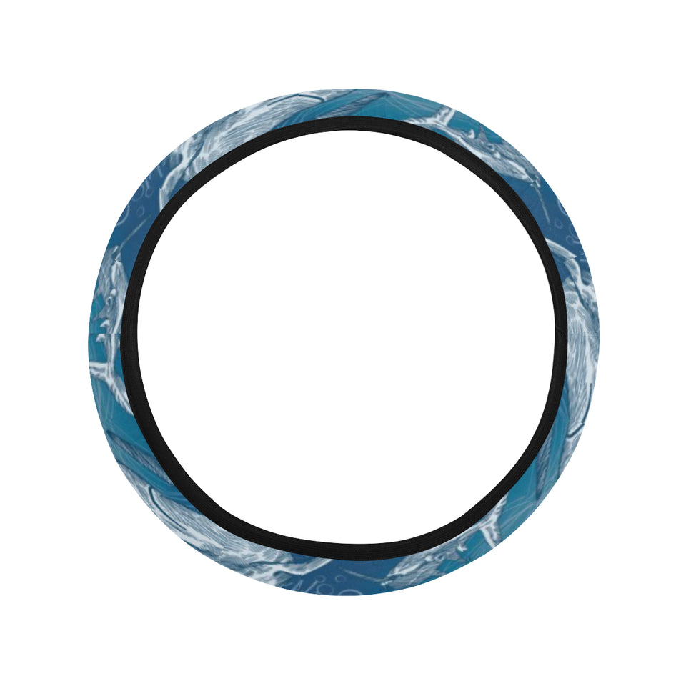 Shark hand drawn Car Steering Wheel Cover