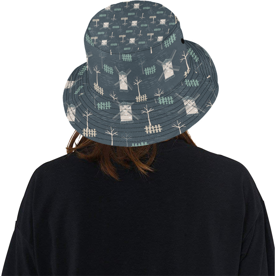 windmill tree pattern Unisex Bucket Hat