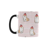 Cute Shiba Inu Dog Apple pattern Morphing Mug Heat Changing Mug