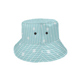 Snowflake pattern blue stripe background Unisex Bucket Hat