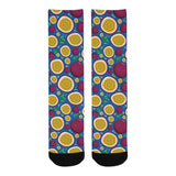 Passion fruit blue background Crew Socks