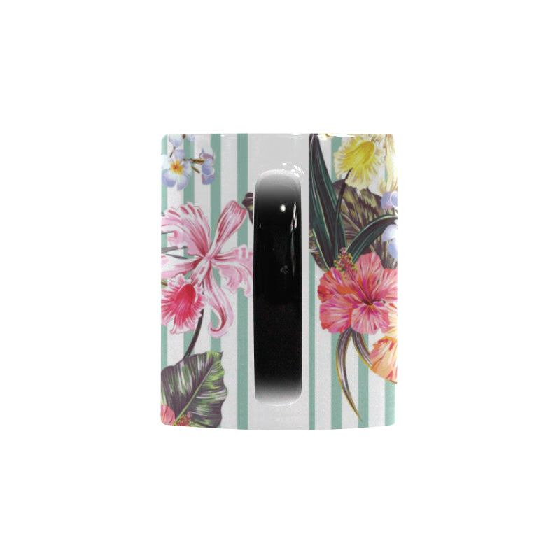 Colorful orchid flower pattern Morphing Mug Heat Changing Mug