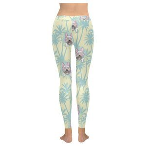 French bulldog hawaii blackground Women's Legging Fulfilled In US