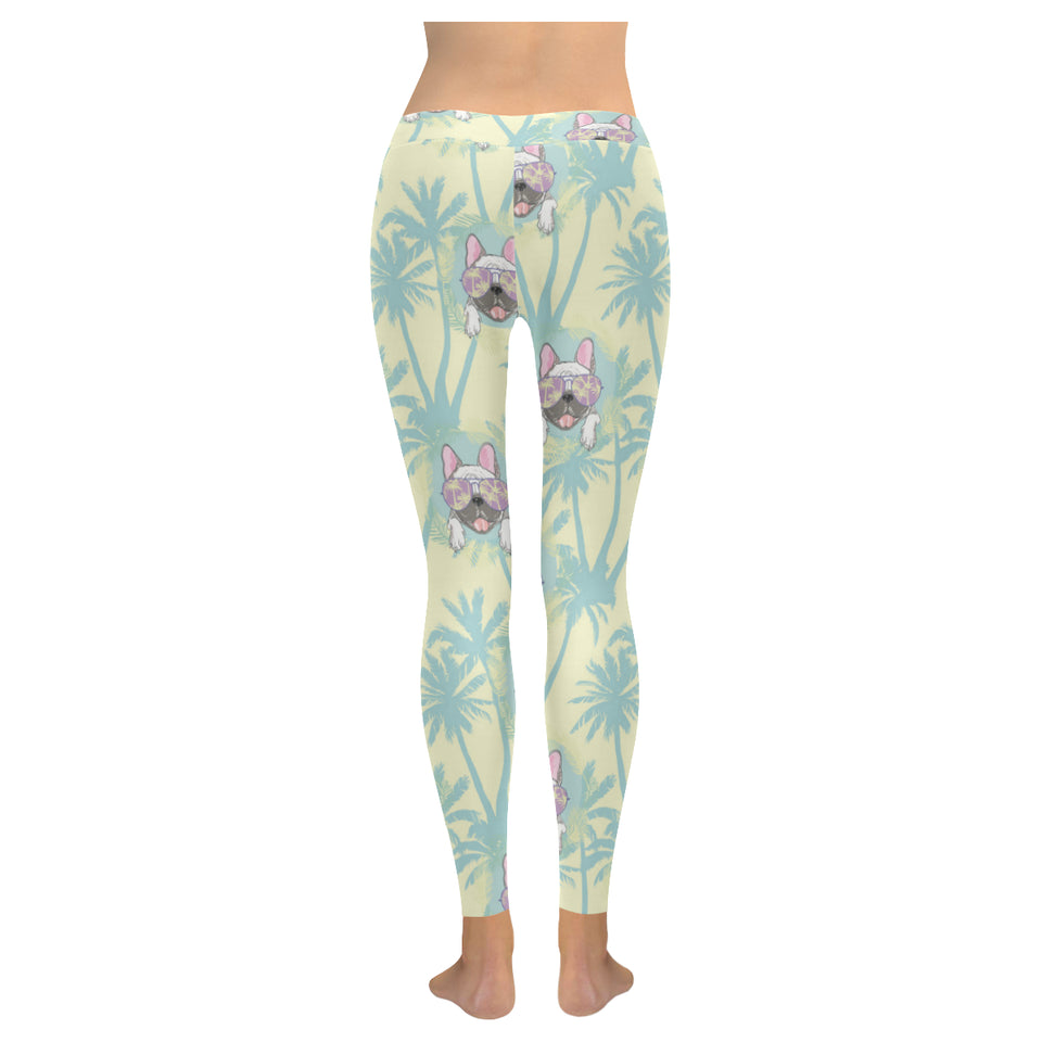 French bulldog hawaii blackground Women's Legging Fulfilled In US